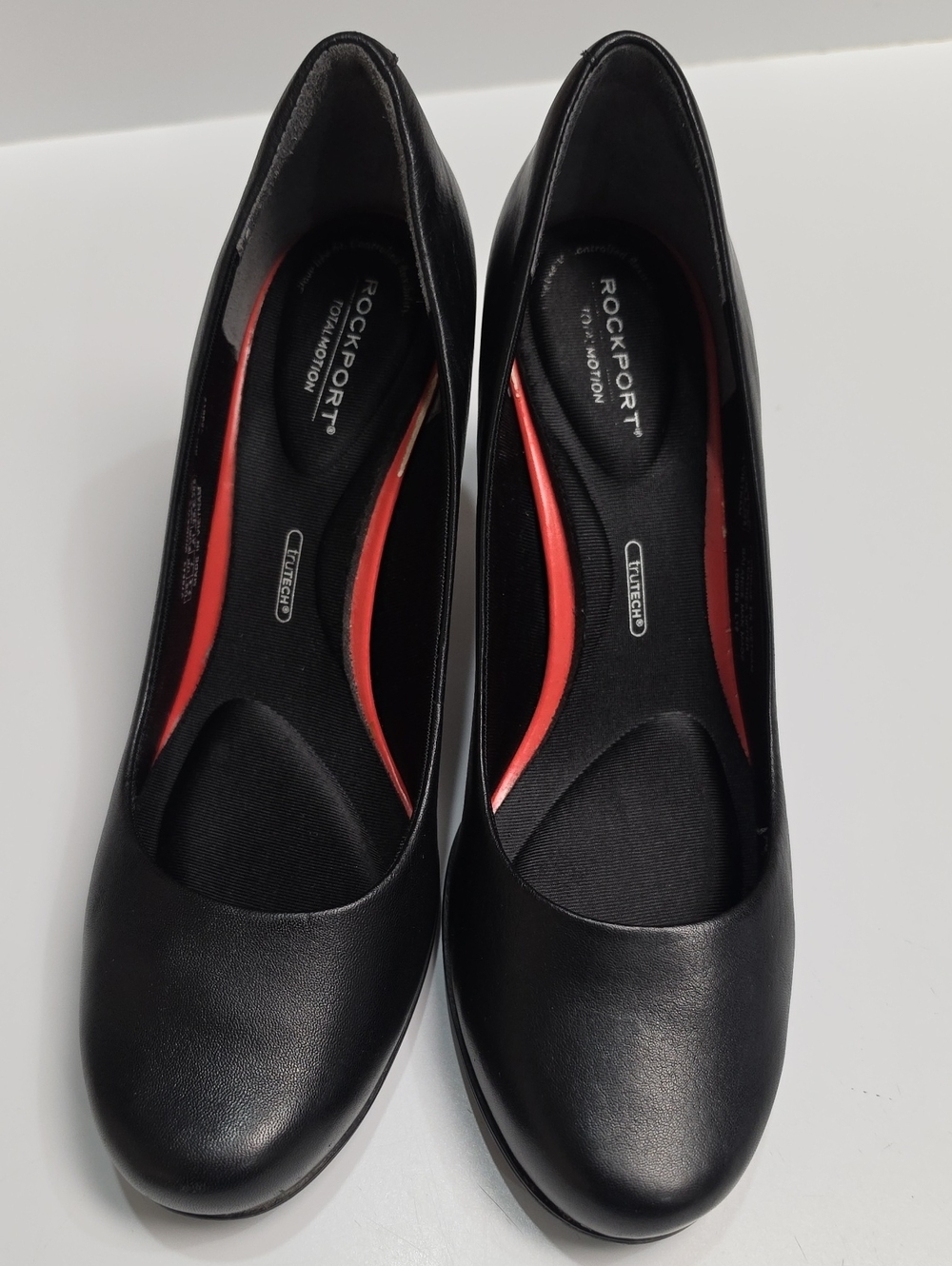 Rockport Total Motion Leah Black Leather Pumps - Comfort Heels - Size 9.5
